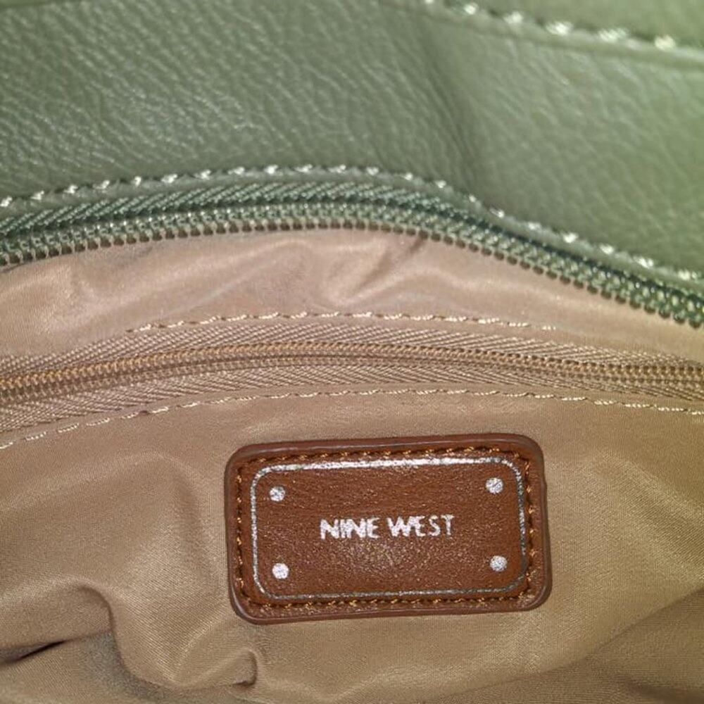 Nine West Green Large Vegan Leather Shoulder Bag Purse - Picture 3 of 5